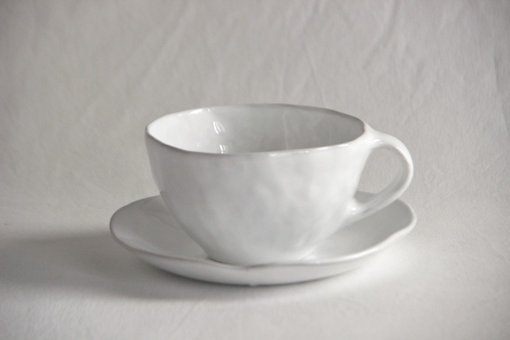 Lotus French Coffee Cups and Saucers - julie tzanni ceramics